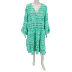 Destination 365 Womens Allover Printed Everyday Split Neck Dress 3X Plus Size