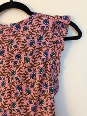 J. Crew Pink Floral Smocked Midi Sun Dress Flutter Sleeve Cottagecore – Size XSP