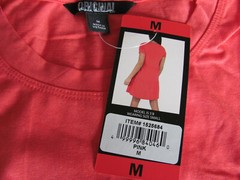 Nicole Miller Crew Neck Tiered K/L Dress-Short Sleeve-Coral-Size M (8-10)- NWT