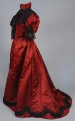 1890s Queen Gothic Bustle Dinner Dress Victorian Renaissance Theatre Ball Gowns