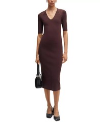 BOSS Women&rsquo;s V-Neck Knitted Dress MSRP $398