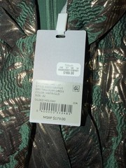 NWT Preston &York Tiny Sleeveless Metallic Jacqurd Dress color Green/ Gold