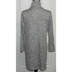 Cotton Emporium Women&rsquo;s Turtleneck Patch Pocket Sweater Dress In Silver XS $78