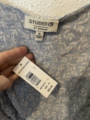 Bobeau Studio B Splice Blue Maxi Dress Size XL NWT New