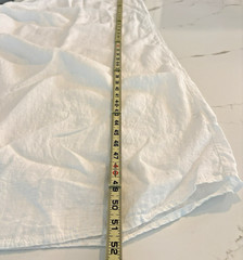 Made in Italy 100% Linen Womens Sheer Tank Dress L Ruched Side Coastal Resort