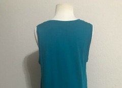 NWT EILEEN FISHER « L/G » JASPER BLUE TENCEL STRETCH ROUND NECK MINI DRESS $158