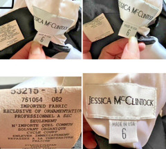 VTG JESSICA MCCLINTOCK White/Black Criss Cross Back Evening Gown Maxi Dress Sz 6