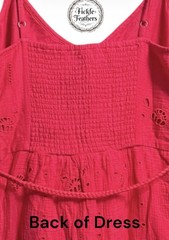 Womens Red Eyelet Sundress 💯% Cotton Material • FREE SHIPPING & Gift Wrap Med