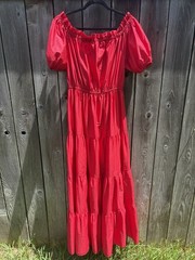 FEEL LIKE MOVING MAXI DRESS FLYING TOMATO Anthropologie Large Red