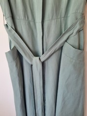 Phase Eight Green Linen Blend Midi Dress Size 12 Button Down NEW!