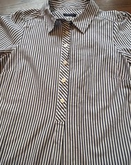 Tommy Hilfiger Women blue and white vertical striped cotton shirt dress Size 12