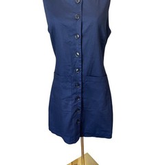 Banana Republic Linen Button Front Mini Dress Size M NWT Modern Chic Office Navy