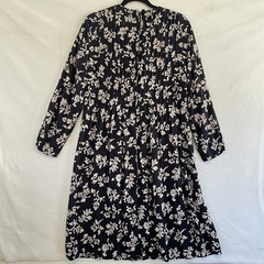 Positive Attitude Floral Print Women Dress Pleated Long Sleeve Career Casual 16