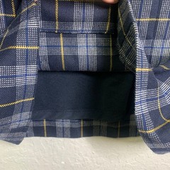 LAURA ASHLEY Dress 8 Shift Plaid Navy Checked Wool Front Pockets Keyhole Closure