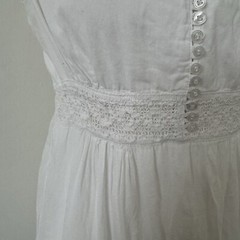 White Linen Women’s Dress Size Small from Israel