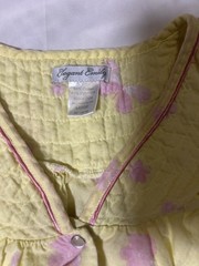 Elegant Emily Sz L Pearl Snap Housecoat Yellow Butterflies Granny Cottagecore
