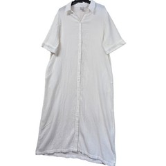 Chico&rsquo;s White Gauze Button Front Maxi Shirt Dress Size 3 US 16/18 Cotton