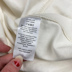 Everlane 100% Organic Cotton Herringbone Dress In White Sz XS Minimalist