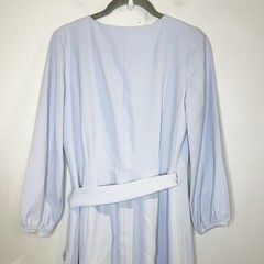 J. Crew 365 Crepe V Neck Drape Long Sleeve Wrap Midi Dress Light Baby Blue 00