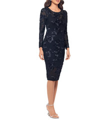Betsy & Adam Women&rsquo;s Soutache Mesh Long-Sleeve Sheath Dress MSRP $279