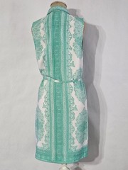 The Limited Ashton Womens Shirt Dress Green White Paisley Print Collared Size XS