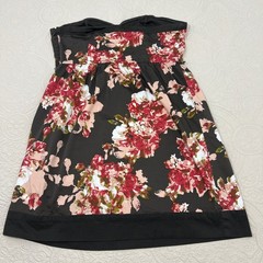 Motherhood Maternity Strapless Floral Sweetheart Empire Waist Dress Brown Large