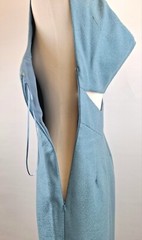 St. John Size 4 Aquamarine Wool Cowl Back Sleeveless Dress/Gown