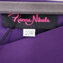 Hanna Nikole Purple Chiffon Layered Sheath Dress Round Neck Zip 3/4 20W