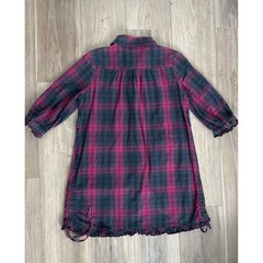 BUNKA Fashion Plaid Ruffle Dress Gothic Lolita 90&rsquo;s Grunge Dark Academia Japan