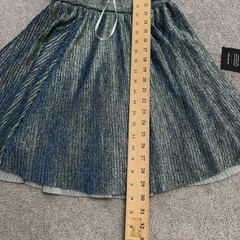 Lulus Sparkly Glitter Metallic Pleated A-Line Dress Womens XS Blue Crisscross