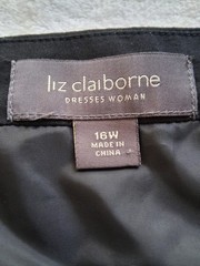 Liz Claiborne Black White Floral Sleeveless Y2K Square-Neck 16W Boh