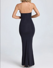 Oh Polly Apolline Halter neck Ruffle-Trim Gown Black Size US Sz 0 NWT Long Dress