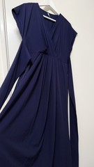 Halara dress Navy Blue Long With Pockets And Tie around Waist Medium