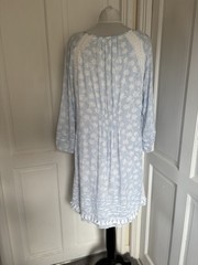 Mint Velvet Ladies Light Blue White Broderie Tassell Trim Summer Dress UK 16