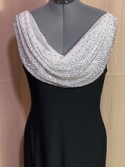 Cachet Beaded Cowl Neck Gown