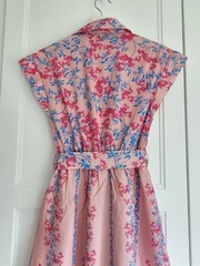 NWT Celina Moon Pink floral Short Sleeve Summer Cotton Belted Maxi Dress S $119