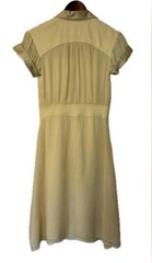 Catherine Malandrino Women’s 4 Beige Solid Collared Button Belted Silk.