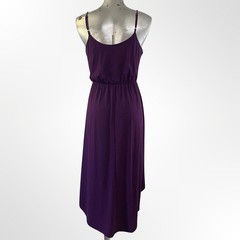 Color Thread Women&rsquo;s Purple Spaghetti Strap High-Low Casual Dress