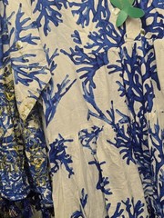 Antica Sartoria Boho Blue Coral Reef Tassel Mini Dress – Mediterranean Style New