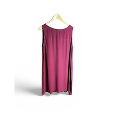 Eileen Fisher Sleeveless Silk Shift Dress in Deep Berry Size Medium