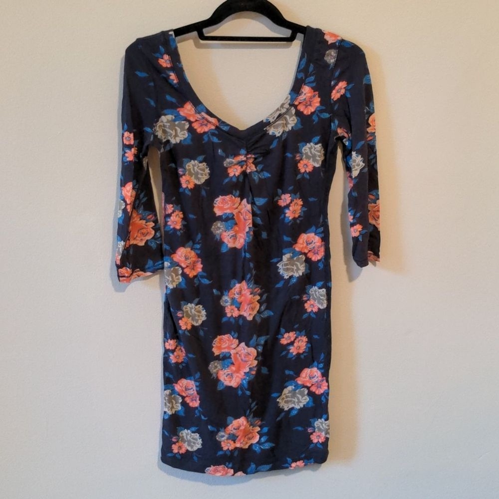 Stretchy floral ballet back bodycon mini