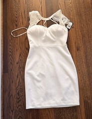 GUESS White Lace Sweetheart Neck Dress Sleeveless Size 0