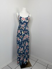 Band of Gypsies Navy Floral Maxi Dress with Adjustable Straps. Size: XS NWT