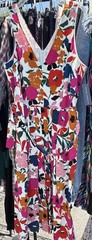 Donna Morgan Floral Poppy Sleeveless Dress Multicolor Pink Orange Cotton Size 14