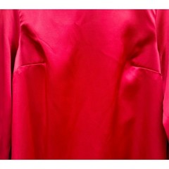 H&M Red Satin Shift Dress Womens Large Long Sleeve Mini Tunic