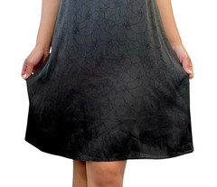 CHANEL Vintage 01P CC Logo Dress One-piece #38 Flower Camellia Button Black Silk