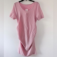 Sparkly Glitter Pink Summer Maternity Dress Baby Shower Expecting A Girl NWT L