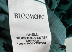 NWT BloomChic Lined Pockets Velvet Leaf Print Dress Women&rsquo;s 14 16 Cottagecore