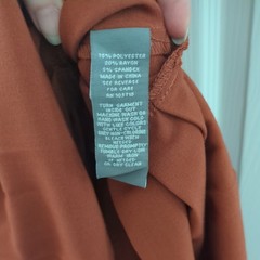 NWT Sharagano Women’s Sleeveless Pleated Shirt Dress Size 4 Rust Orange