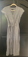 Classic banana republic linen blend chambray ankle length tie up dress size 2